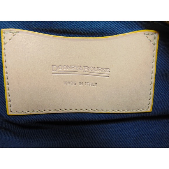 Dooney Bourke Purse Small East West Top Zip Yellow Crocodile Leather Bag FLAW - Picture 5 of 16